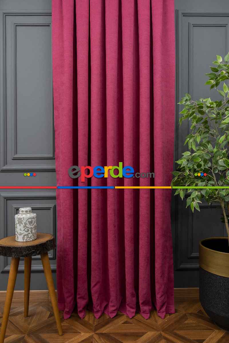 Mürdüm Düz F0n Perde Dökümlü En