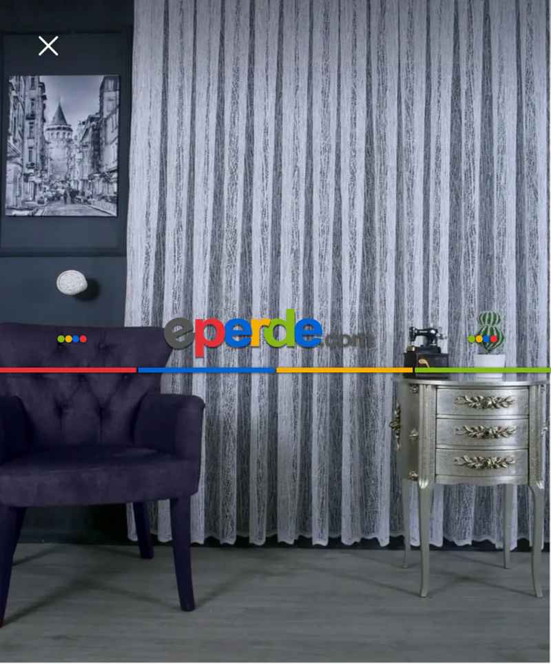 Salon Tül Perde - Örme Ağaç Kabuğu Desen Fransız Dantel Tül Perde