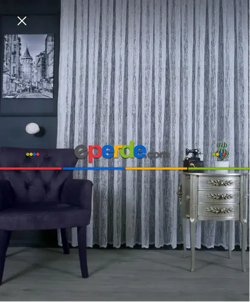 Örme Ağaç Kabuğu Desen Fransız Dantel Tül Perde