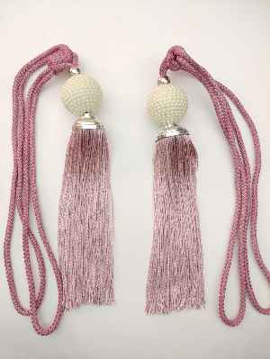 Fon Bağı Braçol Gülkurusu Pembe İncili- Pembe Koyu-gül Kurusu