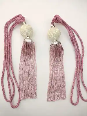 Fon Bağı Braçol Gülkurusu Pembe İncili- Pembe Koyu-gül Kurusu
