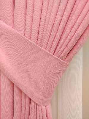 Pembe Renk Düz Sade Fon Perde ( En 150cm Dökümlü Fon )- Pembe Açık