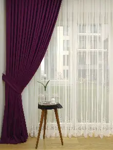 Vişne Rengi Düz Fon Perde Dökümlü Birinci Kalite 300 Cm Geniş En Daha Hesaplı- Vişne