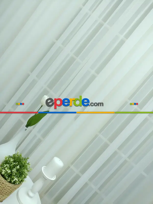 Salon Tül - Ekru Tergal Vual Düz Tül Perde- Ekru