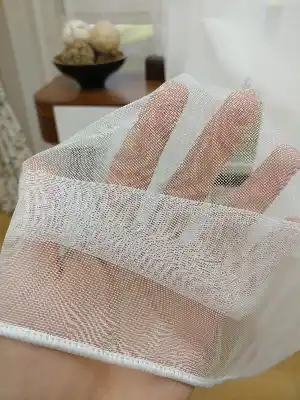 Dönergücü Düz Tül Perde - Ekru - Kurşunlu Tül
