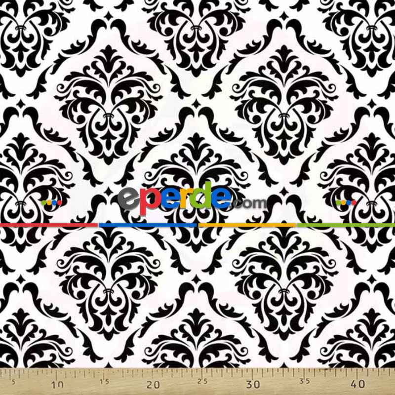 Etnik Desenli Fon Perde K415 E - Kumaşı Kalındır Duck Bezi Değildir.- Siyah-Beyaz-Antrasit