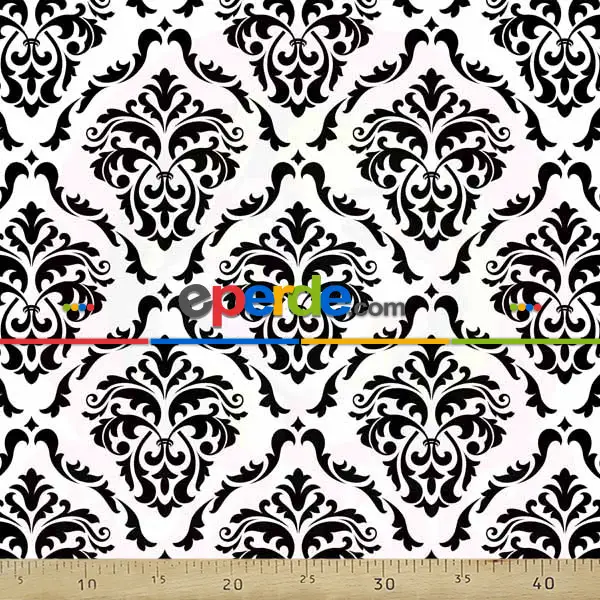 Yatak Odası - Etnik Desenli Fon Perde K415 E - Kumaşı Kalındır Duck Bezi Değildir.- Siyah-Beyaz-Antrasit