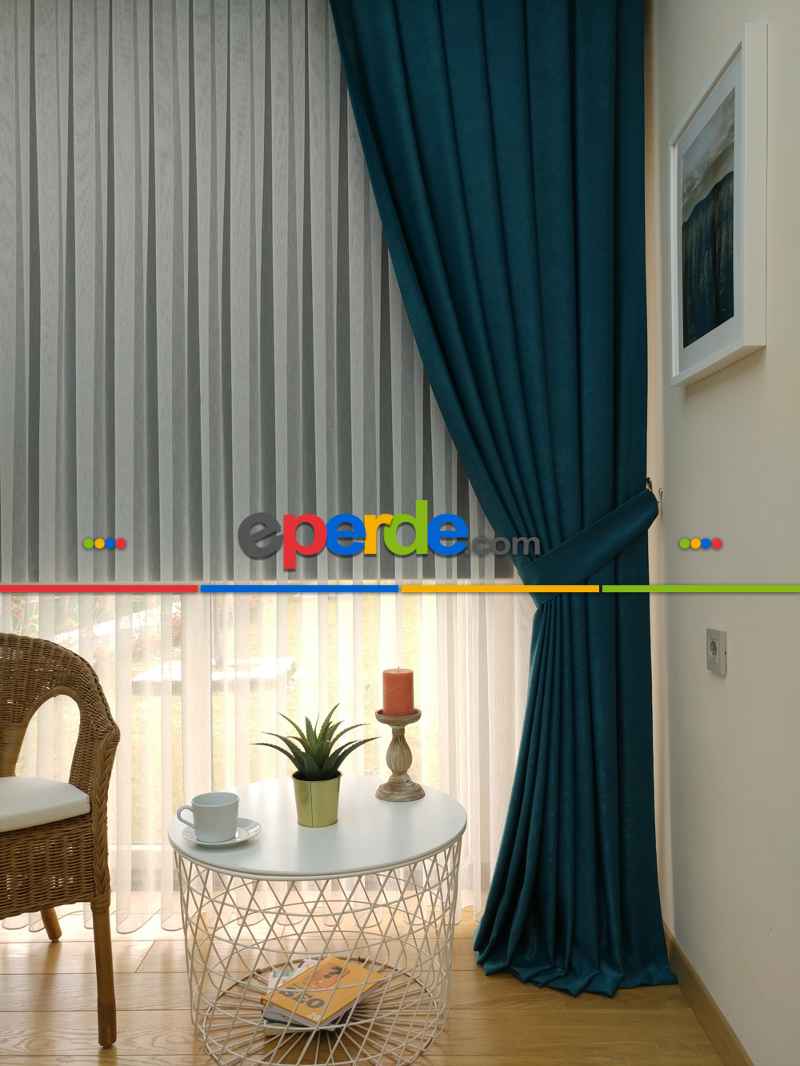 Soft Fon Perde- Petrol Yeşili