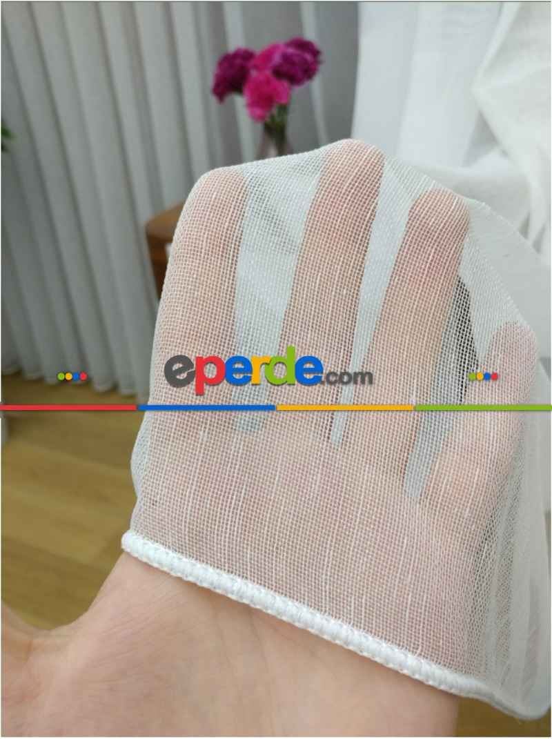 Yatak Odası - Şantuklu Tül Perde Modern Perde