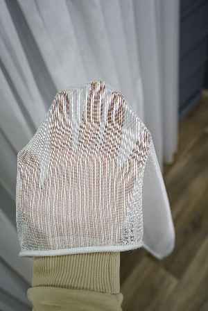 600 Kar Eteği Kurşunlu Çizgili Tül Perde