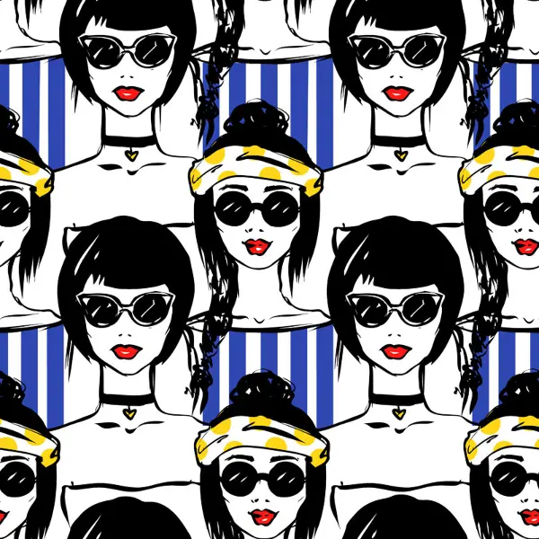 Genç Odası - Popart Desenli Fon Perde Evm816 Kumaşı Kalındır Duck Bezi Değildir- Siyah-Mavi-Beyaz