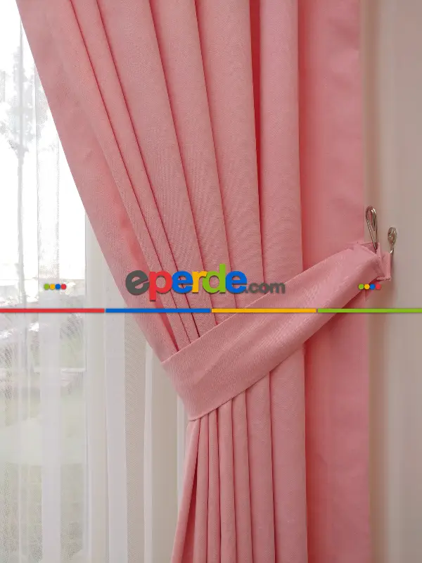 Açık Pembe Fon Perde- Pembe Açık