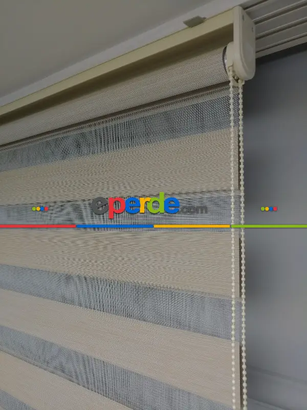 Salon Zebra Perde - Karartma Zebra Perde - Blackout Zebra Perde-ışık Geçirmez Zebra Perde- Bej