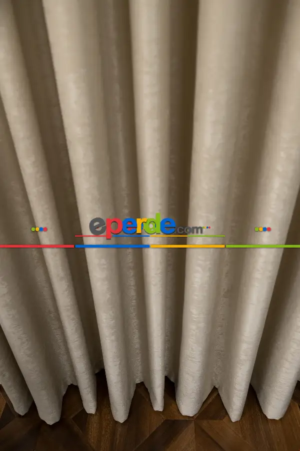 Yatak Odası Fon Perde - Düz Dökümlü Soft Fon Perde - Toprak Rengi