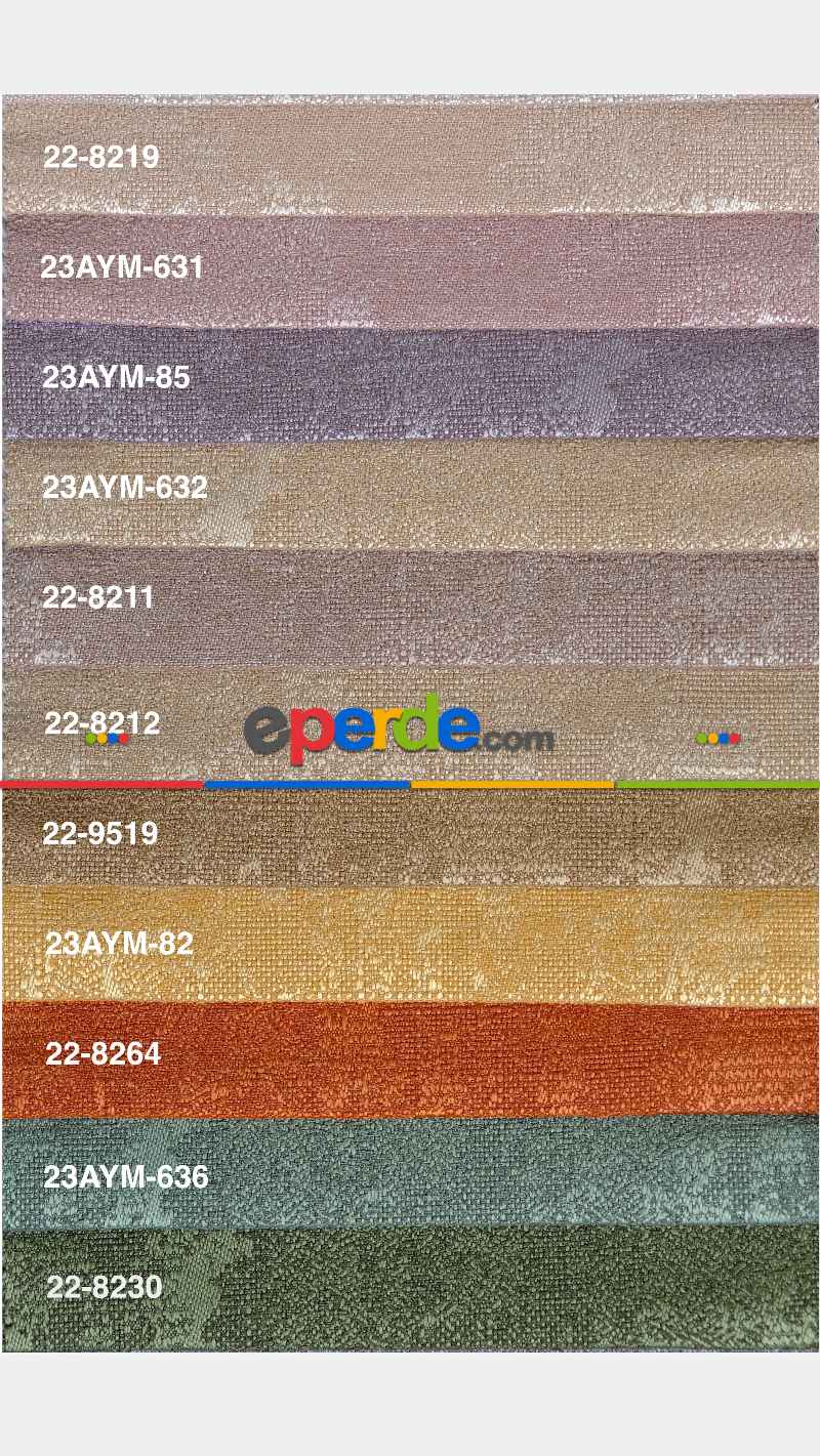 Kiremit Premium Jakar Dokuma Fon Perde, 33 Renk