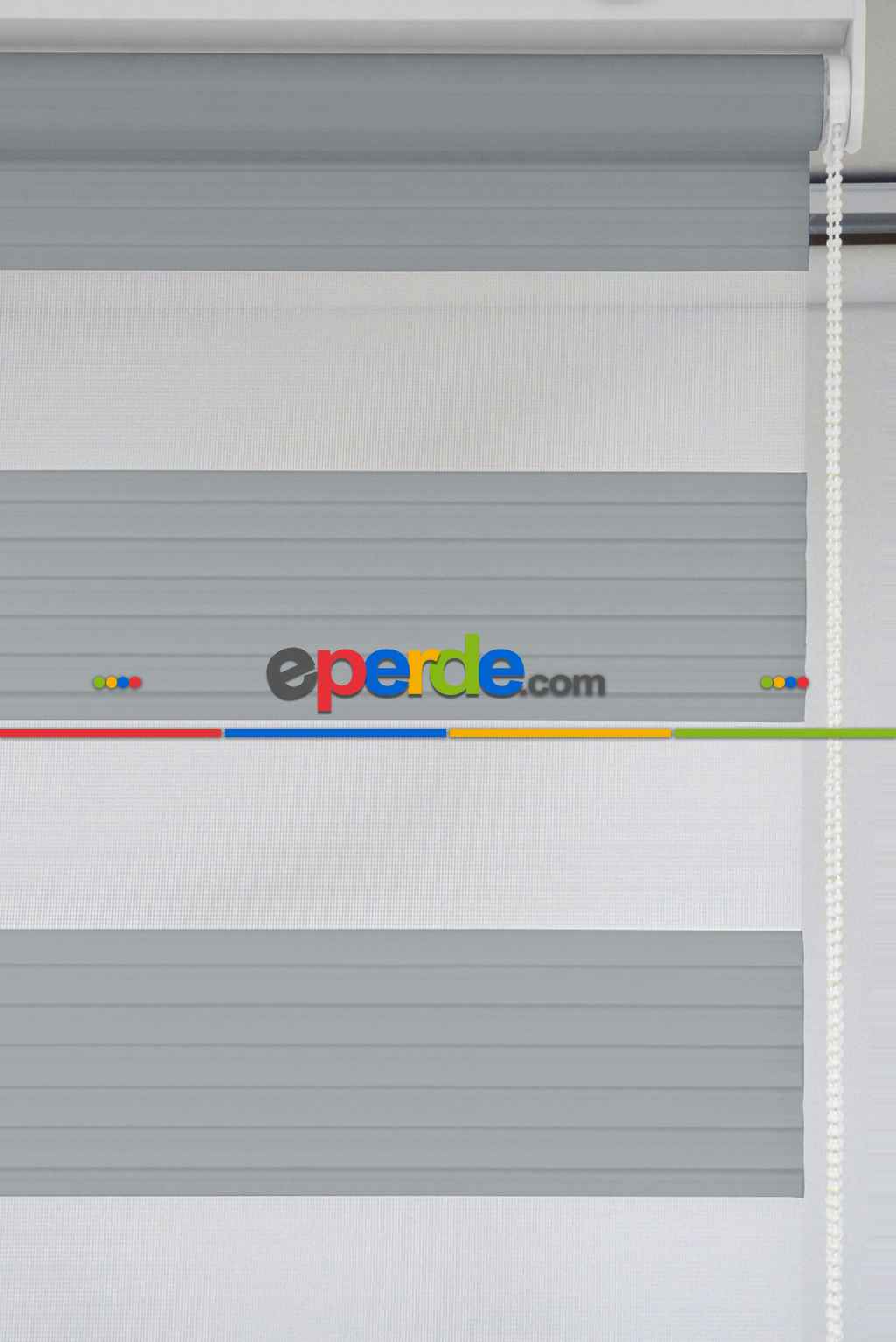 Oturma Odası - Geniş Düz Plise Zebra Perde- Gri-füme-antrasit