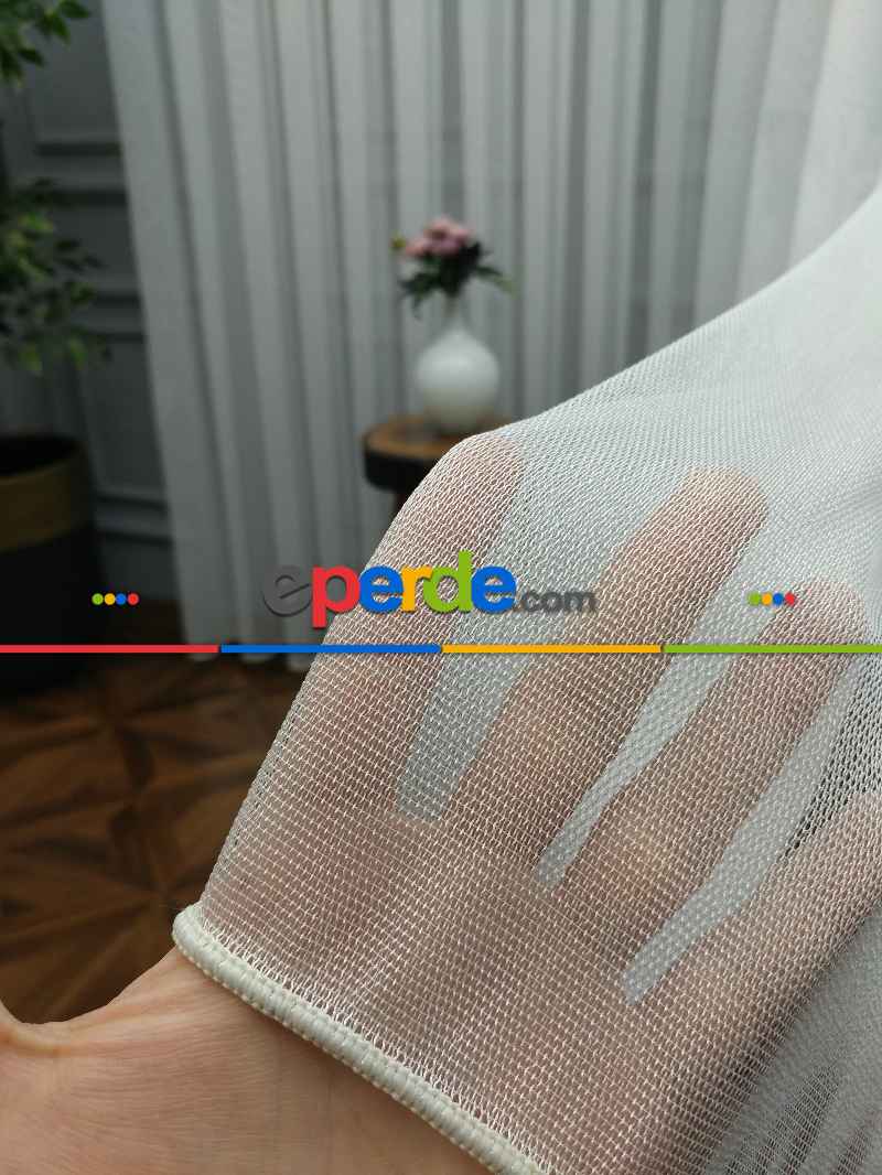 Düz Tül - Zemin Efektli Tül - Zırh Tül - Ütü İstemez- Ekru