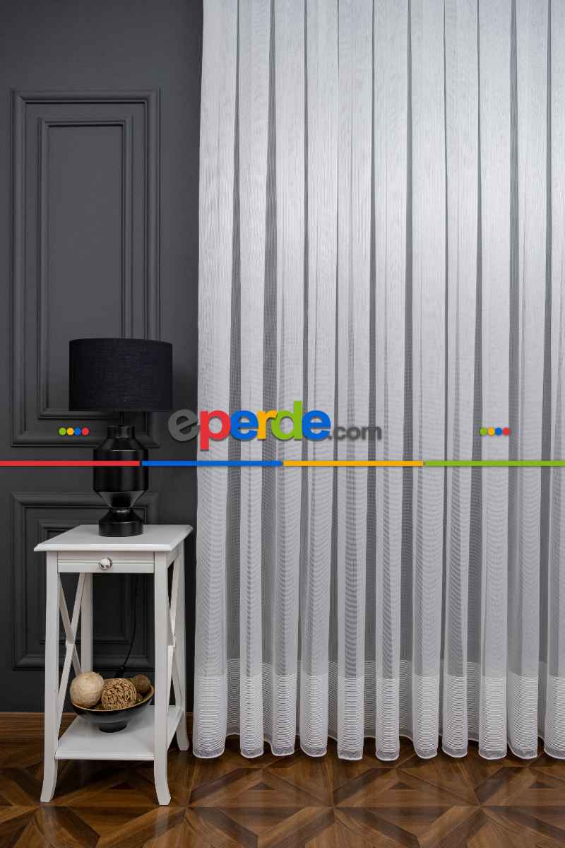 Yatak Odası - 2022 Etek Örme Bantlı Sugar Tül Perde 2165