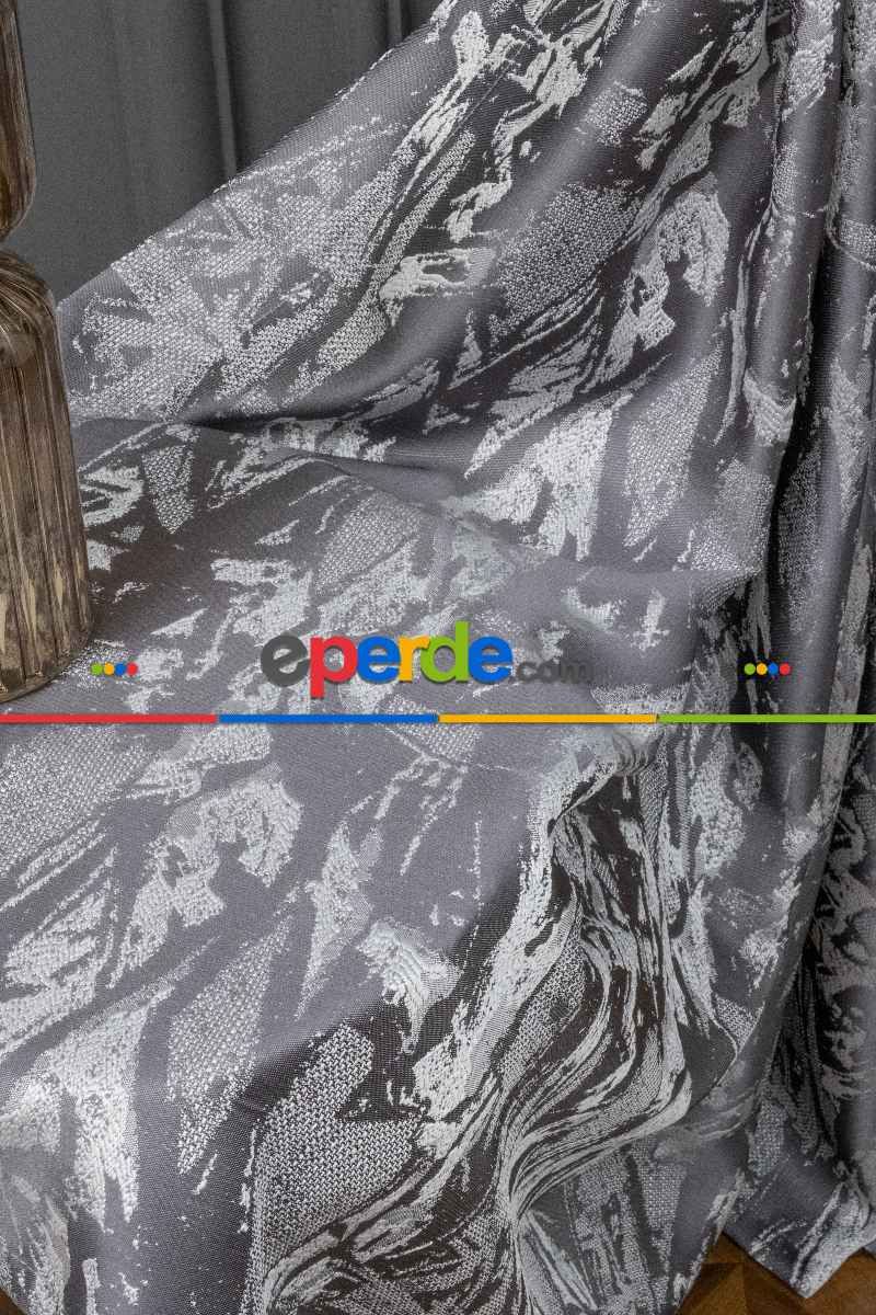 Jakar Dokuma Fon Perde Antrasit Gri