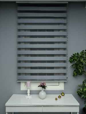 Salon - Perle Home Düz Zebra Perde Antrasit