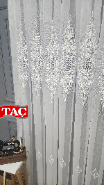 Taç Nakışlı Kort Damask Salon Model Tarz Tasarım Force Exculusive Beyaz