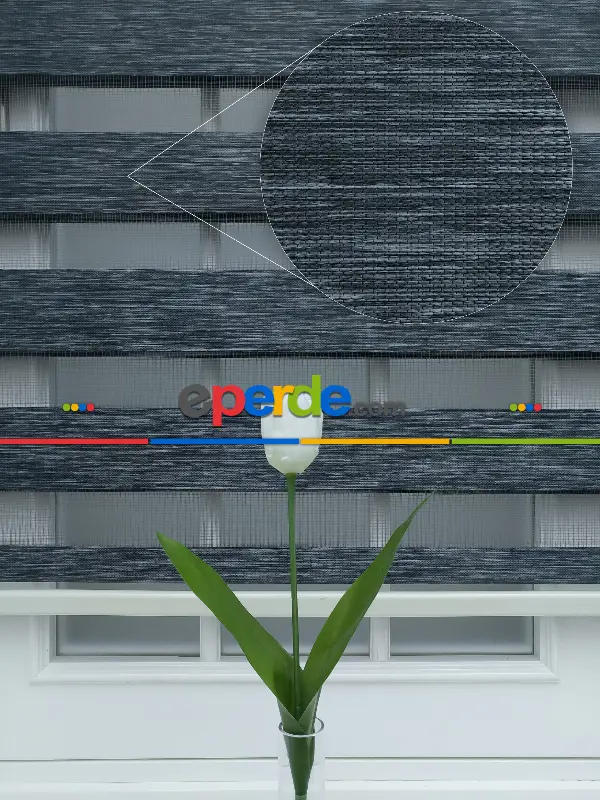 Salon Zebra Perde -Indirimli !!! Füme Gri Bambu Zebra Perde Ozel Fiyat- Gri-Füme-Antrasit