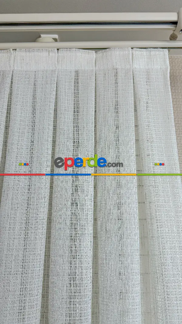 Mutfak Tül Ekru Özel Dokuma, Özel İplik Keten Düz Tül Perde - Ağır Gramajlı Premium