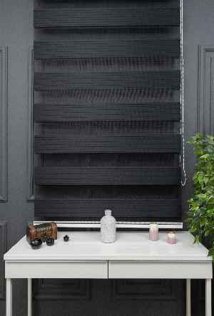 Siyah Zebra Perde, Pileli Plise Model