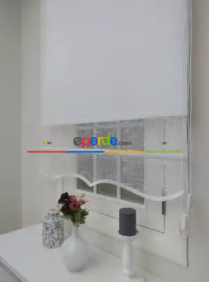 Çiftli Sistem Tül Ve Stor Perde Bdz ( 819 )- Beyaz