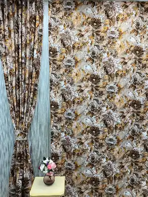 Yeni Modern Desenli Fon Perde 5 - ( Kalın Pamuklu Kumaş)- Siyah-kahve Venge-gri Açık-ekru-kahve-hardal Sarısı