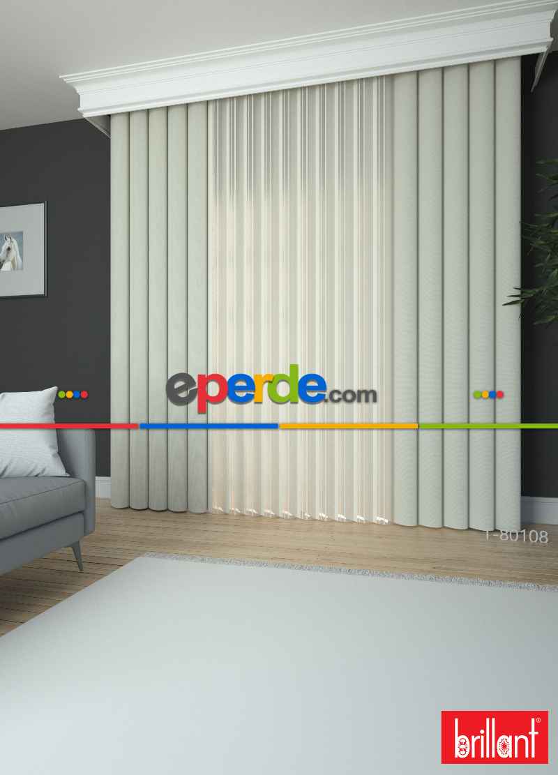 Brillant Akıllı Tül Perde Açık Yeşil Renkli Tül Dikey Zebra Perde Düz 1. Kalite