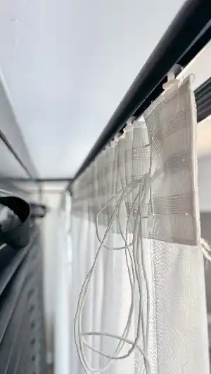 Ekru Bambu Keten Büzgülü Ekstraforlu Tül Perde