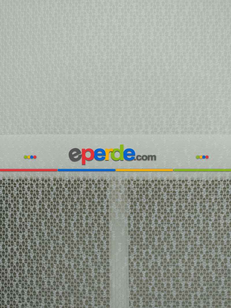 Jakar Örme Tül- Ekru Çiftli Sistem Dantel Desenli Perde- Ekru