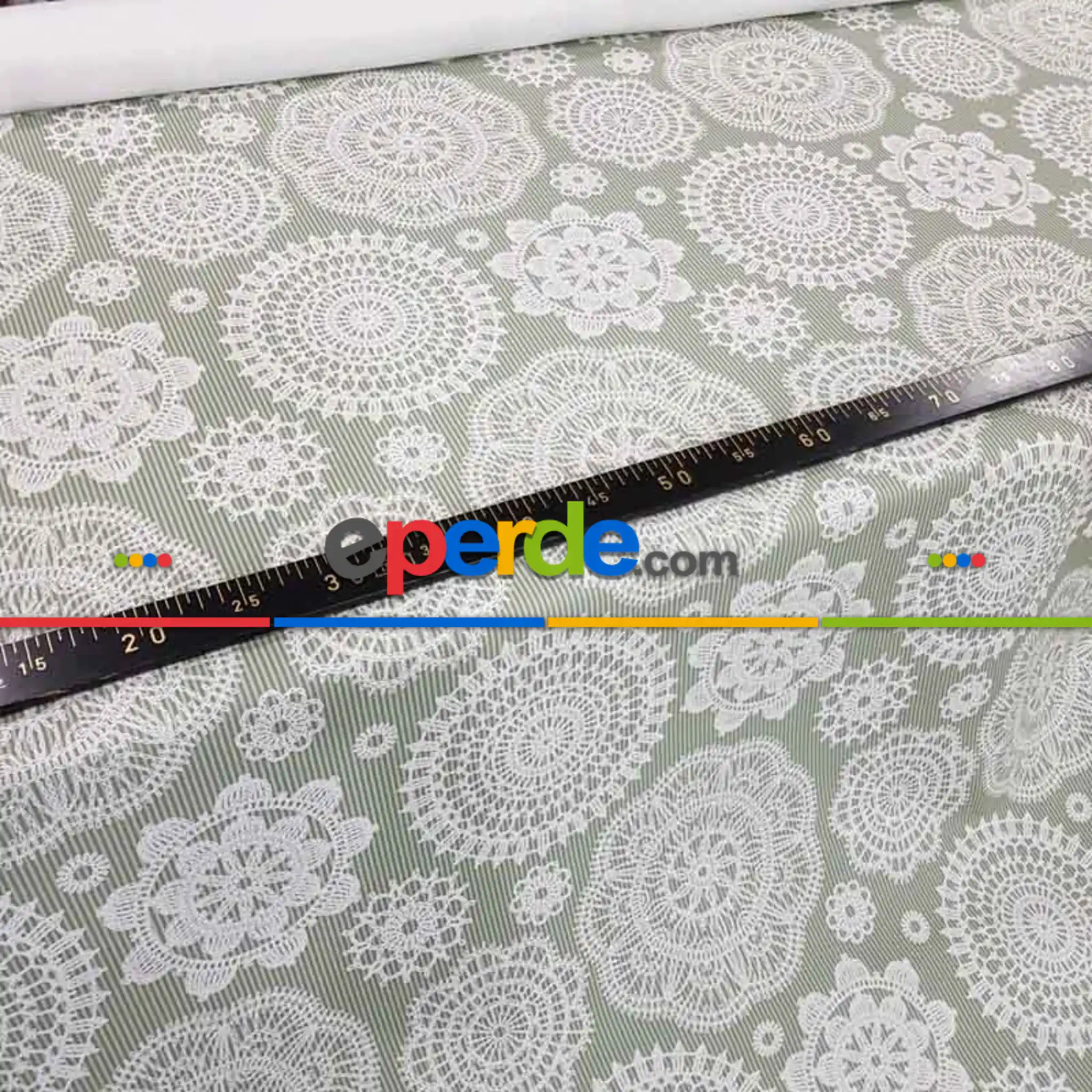 Yatak Odası - Dantel Desenli Fon Perde Evm1099 Kumaşı Kalındır Duck Bezi Değildir- Beyaz