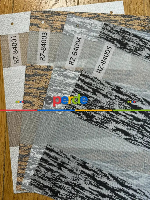 Yatak Odası Gri Jakar Dokuma Zebra Perde, Standart Metal Kasalı Yüksek Kalite Kornişe Kolay Montaj Seçenekli