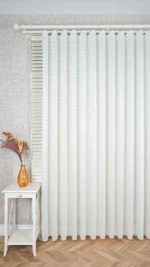 Ekru Sütlü Kahve Kırçıllı Tül Perde, Ağır Gramajlı Premium Seri, Kurşunlu Etek