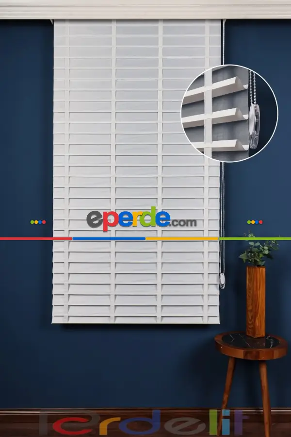 Perdelit Beyaz 50mm Silüet Kumaş Jaluzi Perde