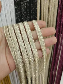 Mutfak İp Perde - Bej Rengi İp Perde İpek Koza Serisi- Bej-gümüş