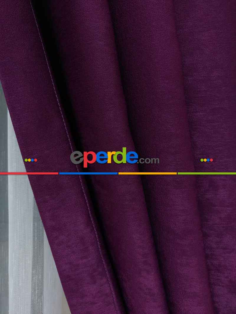 Soft Mürdüm Fon Perde (180)- Mor Patlıcan Moru