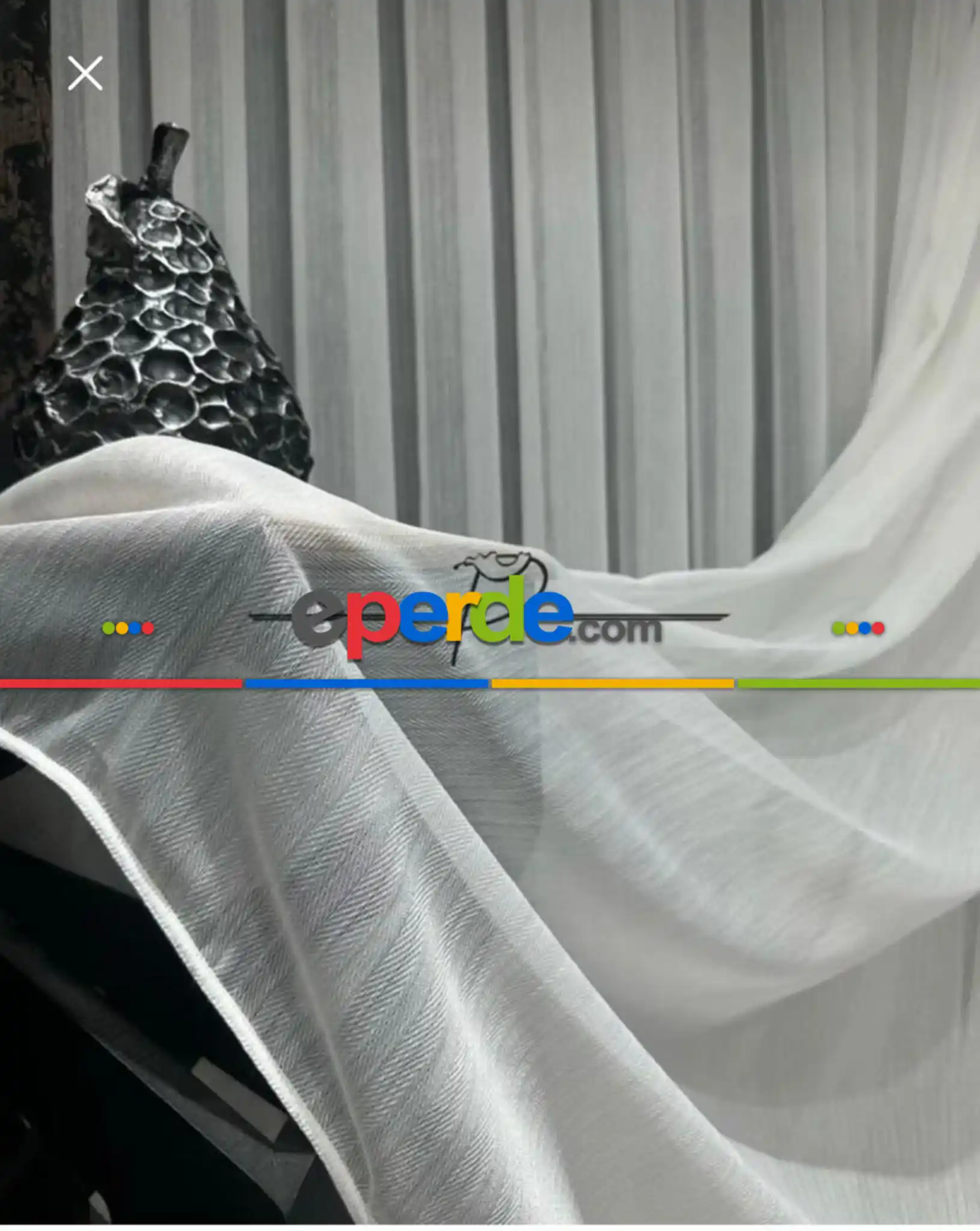 Brillant Balık Sırtı Düz Kurşunlu Tül Perde