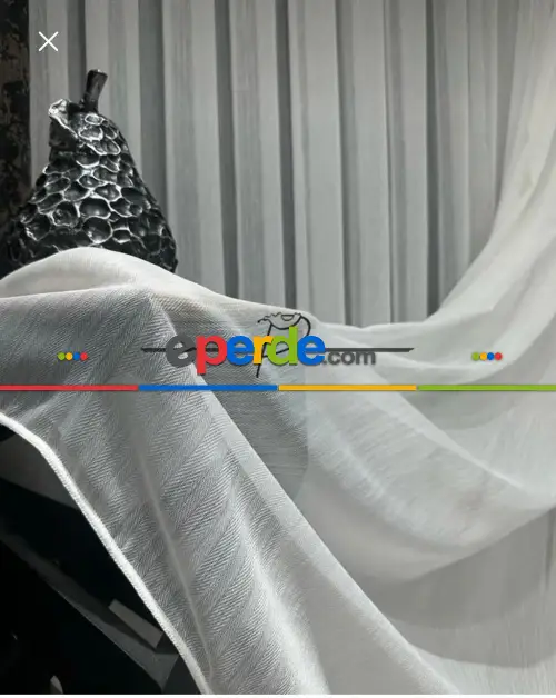 Brillant Balık Sırtı Düz Kurşunlu Tül Perde