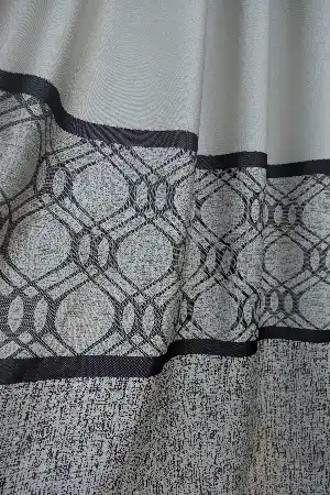 Modern Pano Fon Perde Bantlı Çift Renk - 503- Siyah-gri-füme-antrasit-bej-füme
