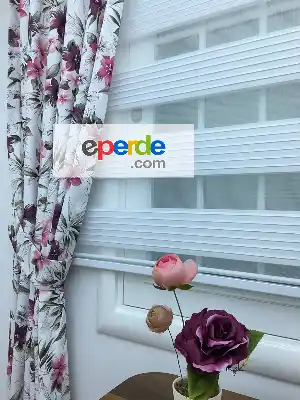 Yatak Odası - Zebra Perde - Geniş Pileli Zebra Perde- Beyaz