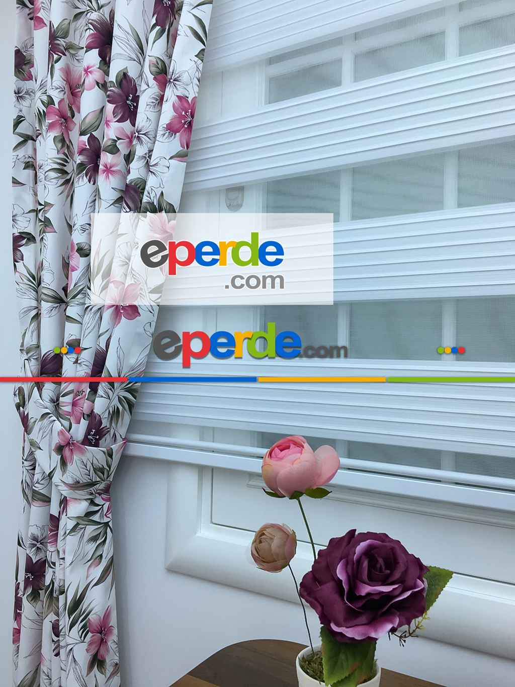 Yatak Odası - Zebra Perde - Geniş Pileli Zebra Perde- Beyaz