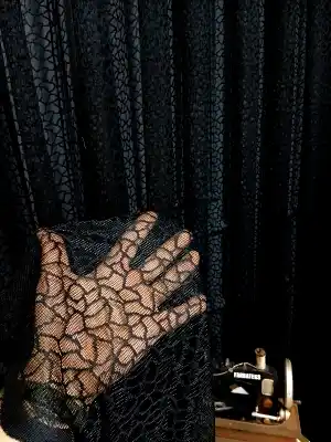 Siyah Leopar Desen Desen Moder Tül Perde