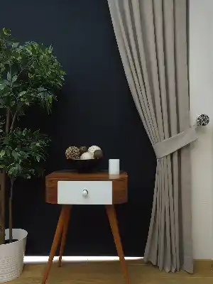 Taş Rengi Açık Gri Düz Pileli Fon Perde- Gri Açık-Taş Rengi 70cm X 260cm 