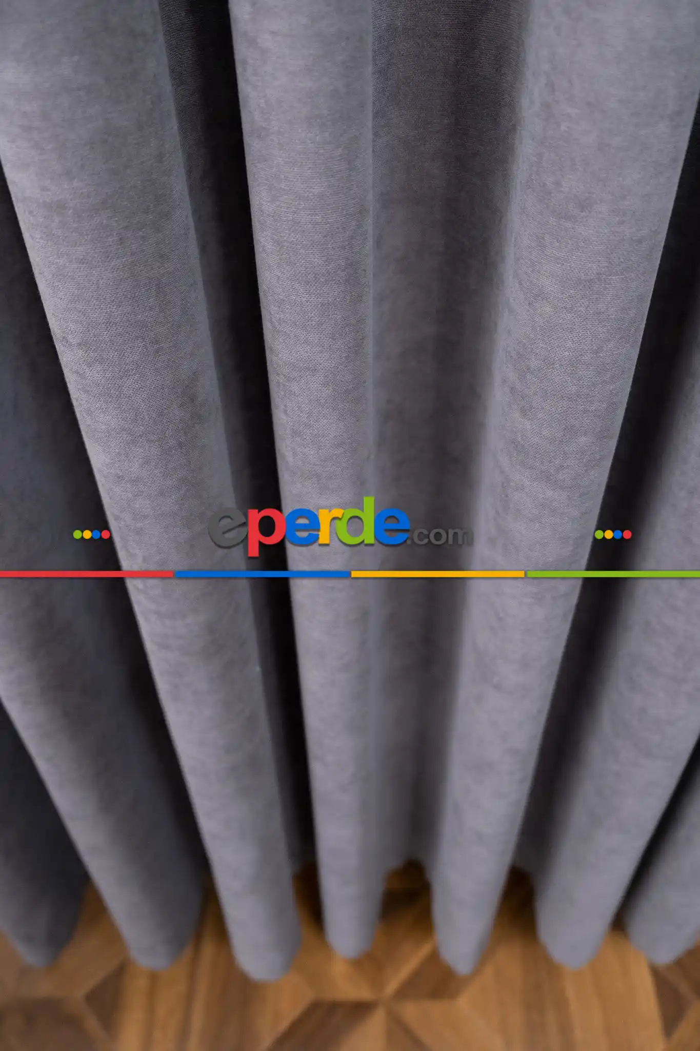 Salon - Koyu Gri Düz Fon Perde En  Dökümlü Fon Perde