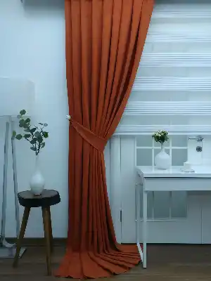 Turuncu Düz Fon Perde- Turuncu