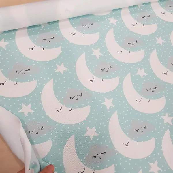 Çocuk Odası Fon Perde K443c - Kumaşı Kalındır Duck Bezi Değildir.- Mavi-Beyaz-Mavi Açık-Çok Renkli