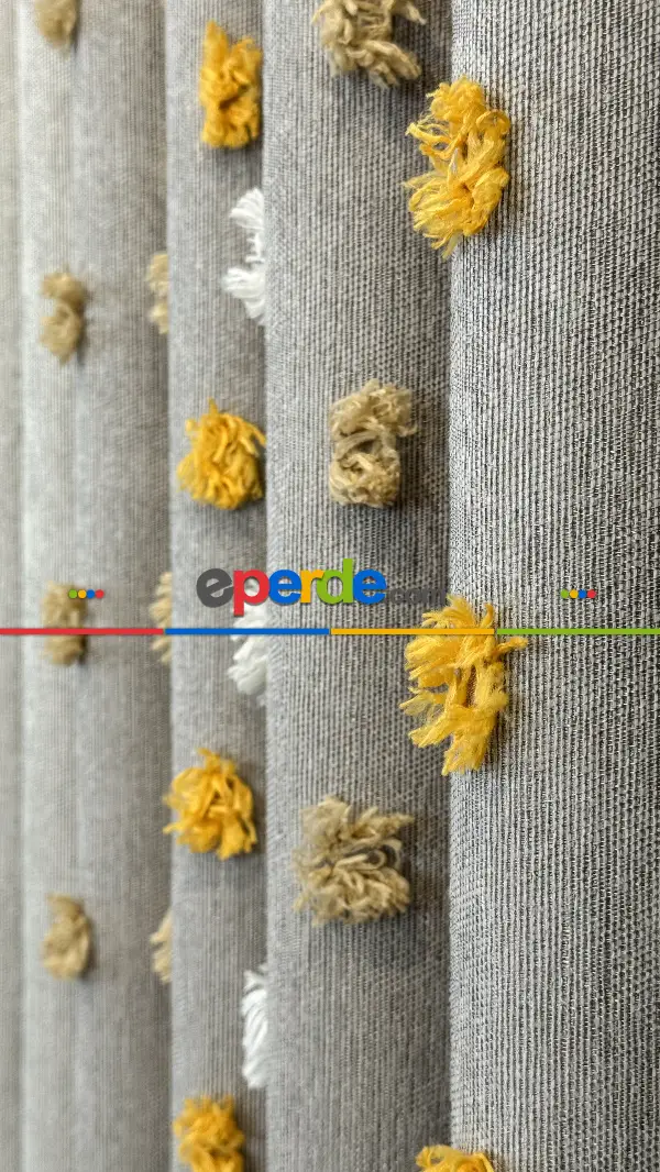 Ponponlu Jakar Dokuma Fon Perde 70cm X 1cm 